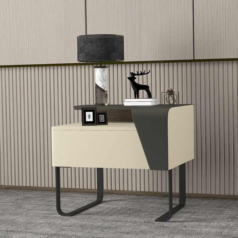 19" Tall 1 - Drawer Wood Nightstand Modem & Contemporary Accent Table Nightstand with Legs