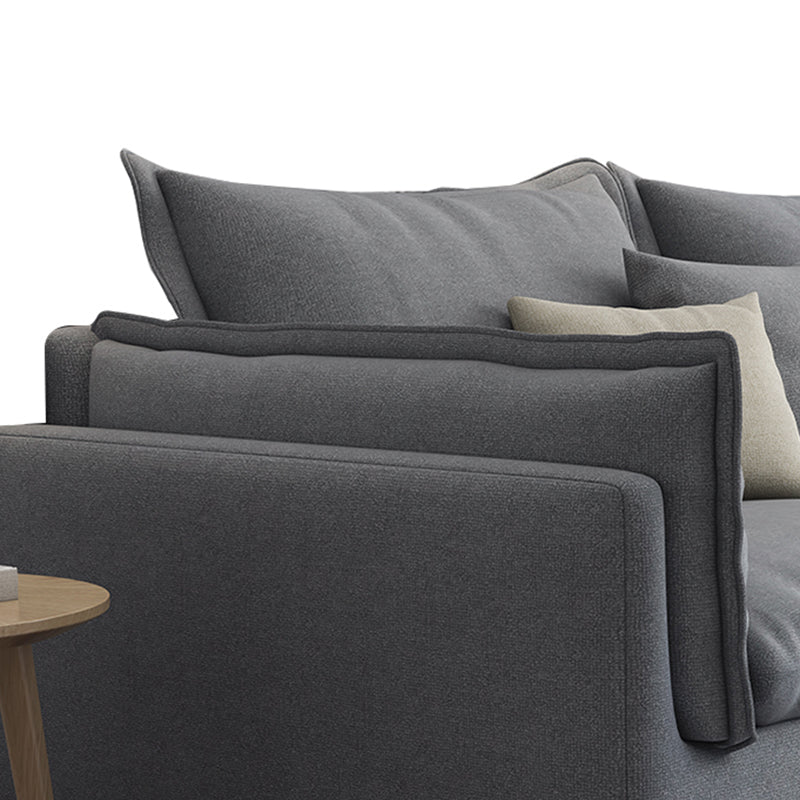 Light-grey Contemporary Sectional Stain-Resistant Living Room Solid Wood Sofa