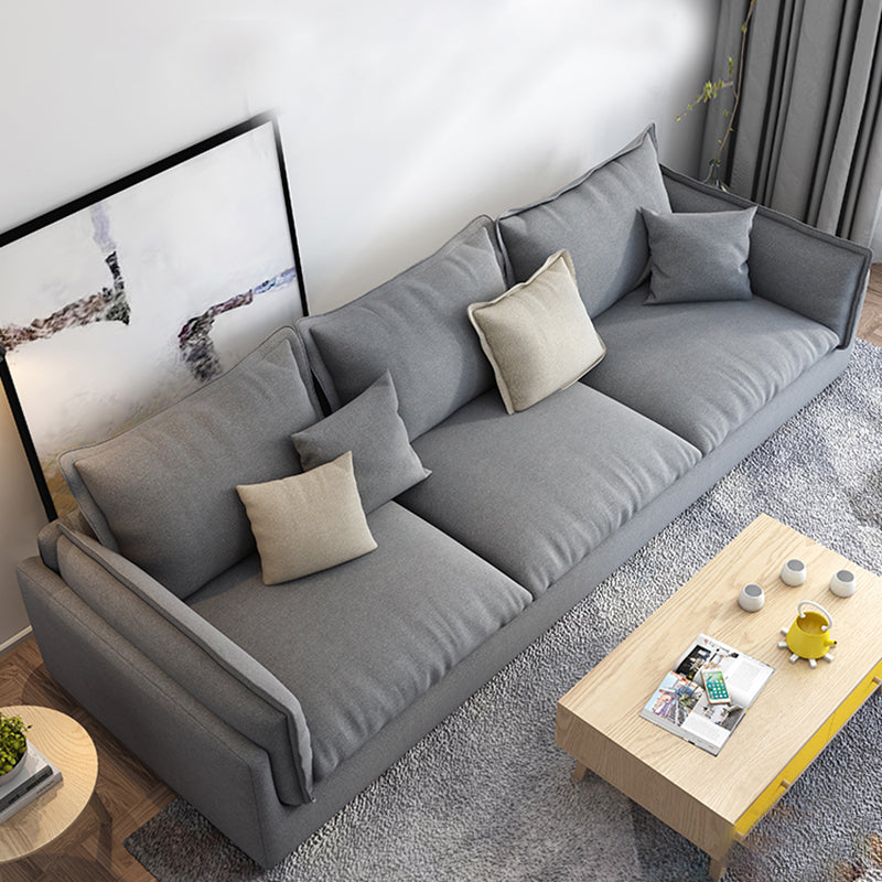 Light-grey Contemporary Sectional Stain-Resistant Living Room Solid Wood Sofa