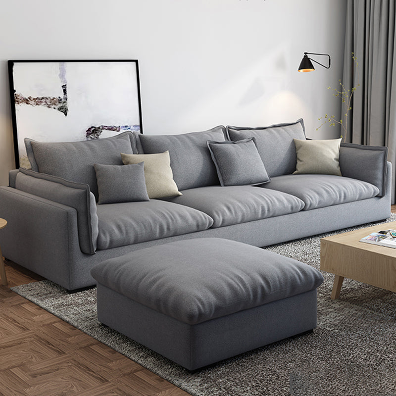 Light-grey Contemporary Sectional Stain-Resistant Living Room Solid Wood Sofa