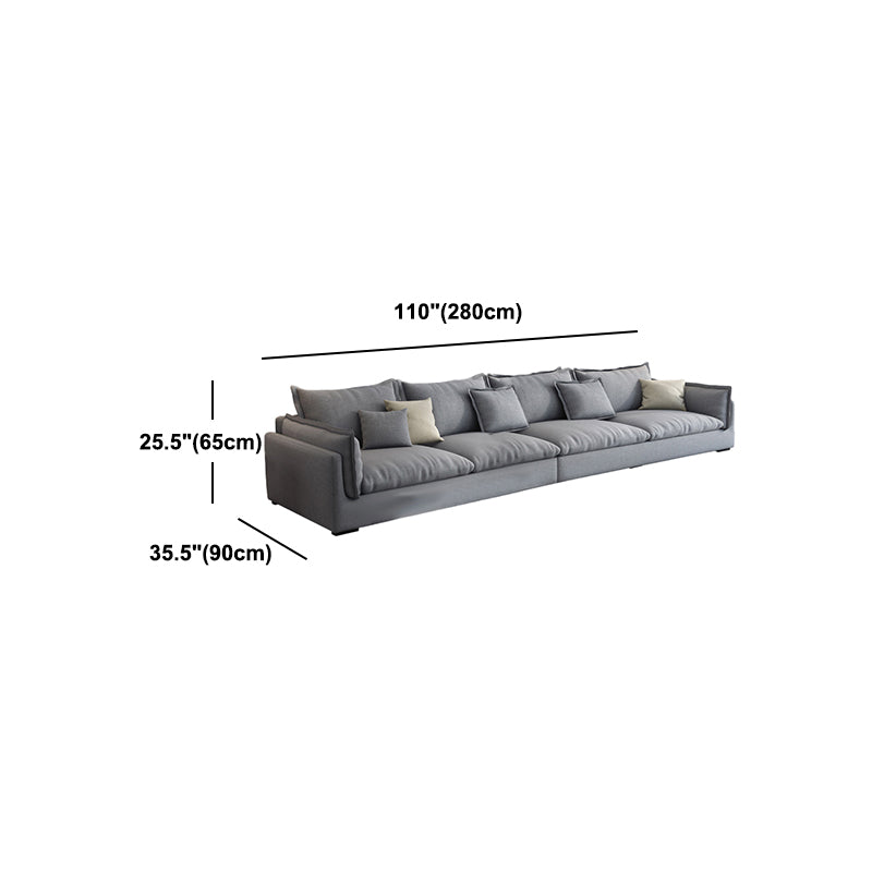 Light-grey Contemporary Sectional Stain-Resistant Living Room Solid Wood Sofa