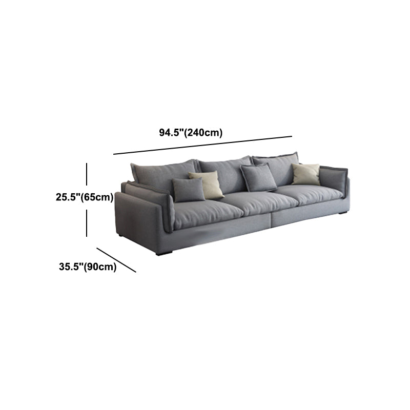 Light-grey Contemporary Sectional Stain-Resistant Living Room Solid Wood Sofa