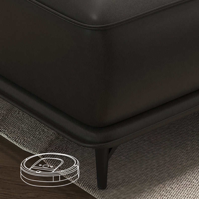 Pillow Arms Contemporary Sofa Faux Leather Living Room Solid Wood Sofa