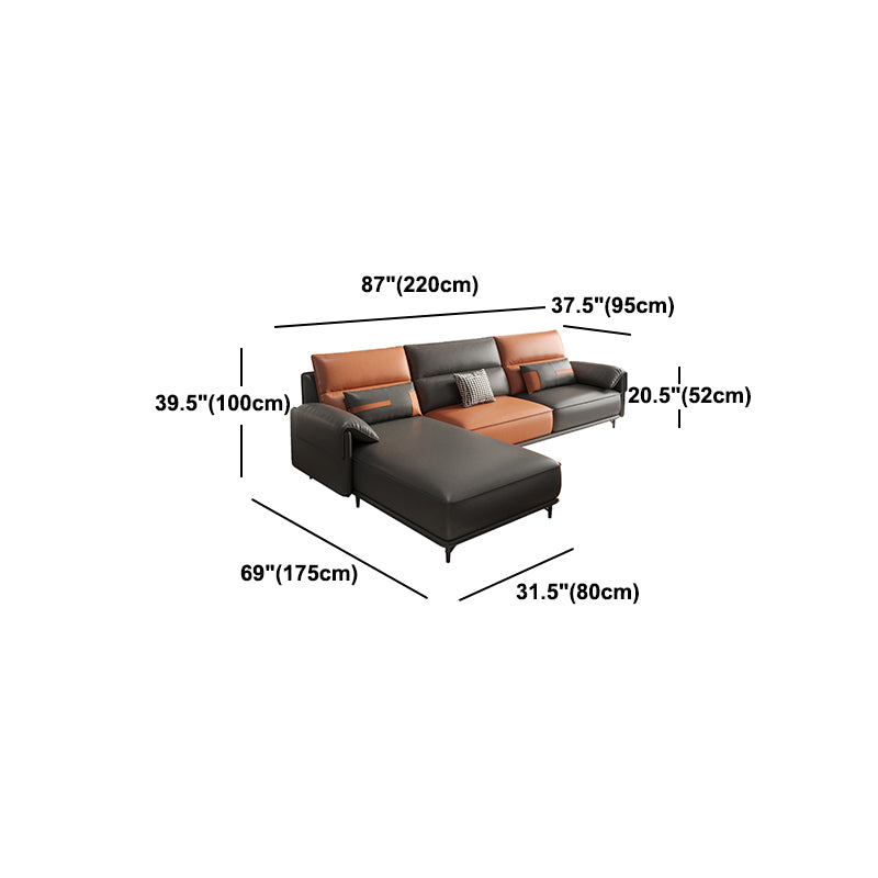 Pillow Arms Contemporary Sofa Faux Leather Living Room Solid Wood Sofa