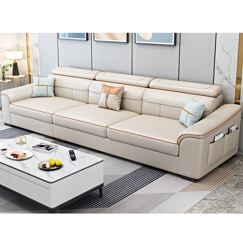 Contemporary Sofa Cotton Solid Wood Living Room Slipcovered Sofa & Chaise