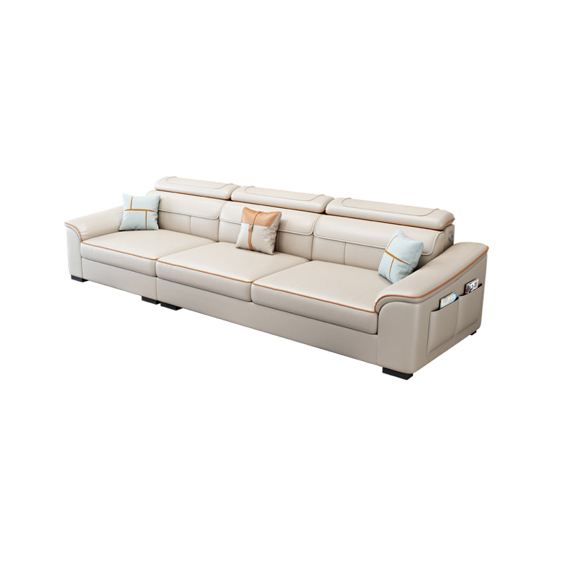 Contemporary Sofa Cotton Solid Wood Living Room Slipcovered Sofa & Chaise