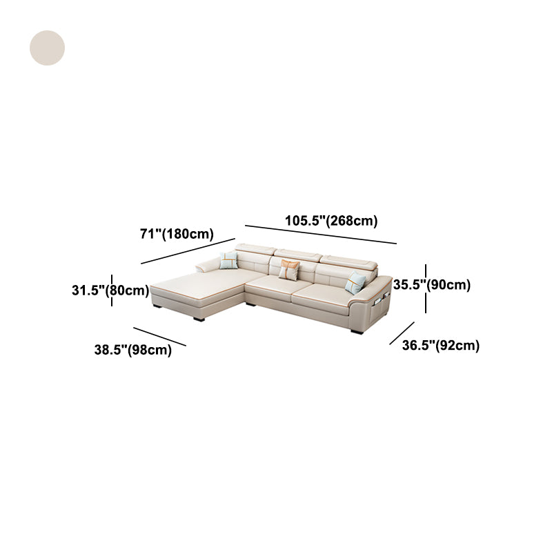 Contemporary Sofa Cotton Solid Wood Living Room Slipcovered Sofa & Chaise