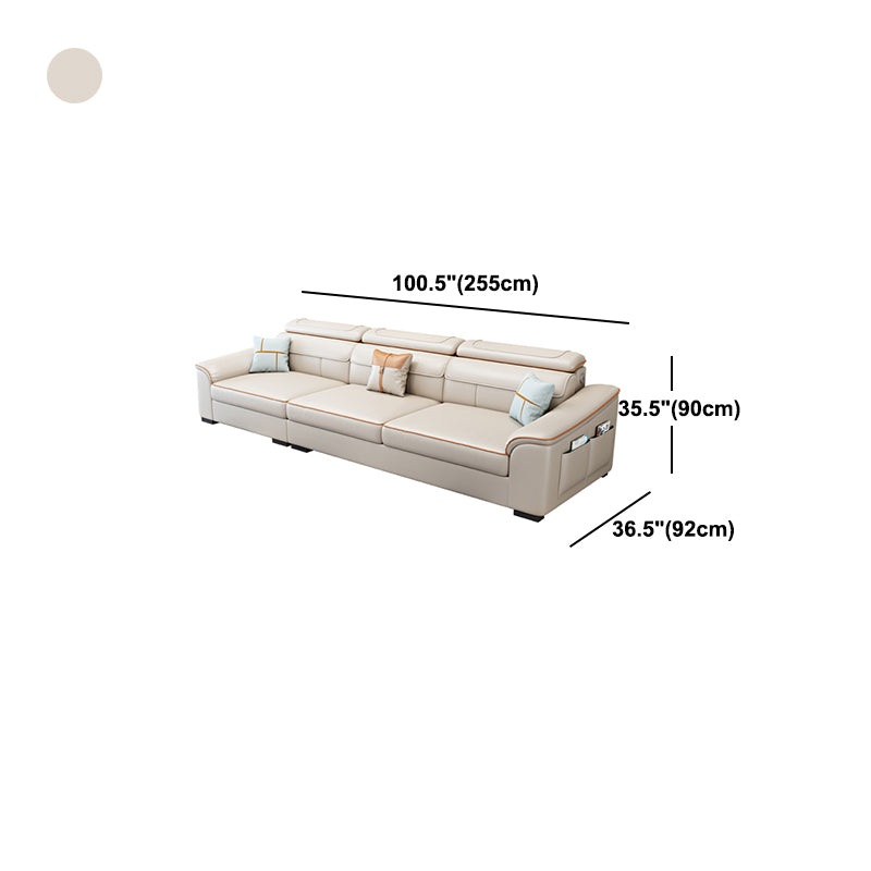 Contemporary Sofa Cotton Solid Wood Living Room Slipcovered Sofa & Chaise