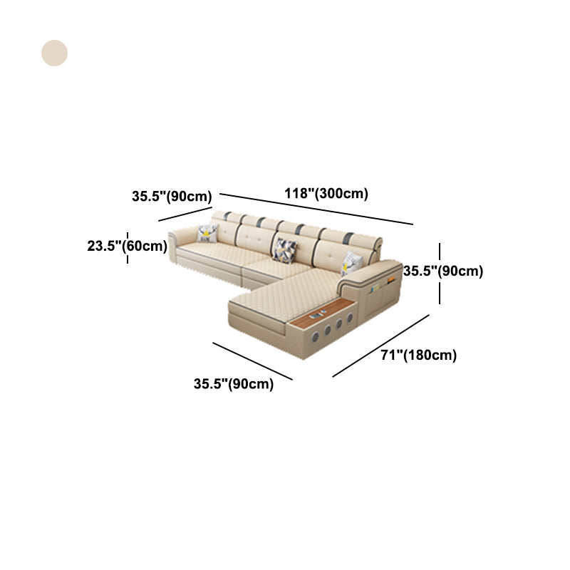 Modern Faux Leather Sofa Stain-Resistant Pillow Top Arm Furniture Sectionals