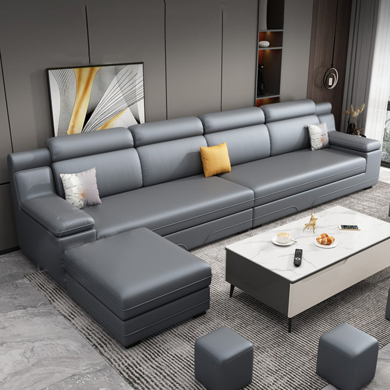 Contemporary Faux Leather and Cotton Blend Furniture Sectionals