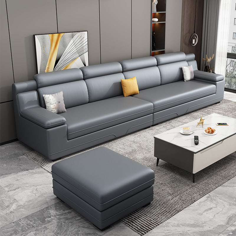 Contemporary Faux Leather and Cotton Blend Furniture Sectionals