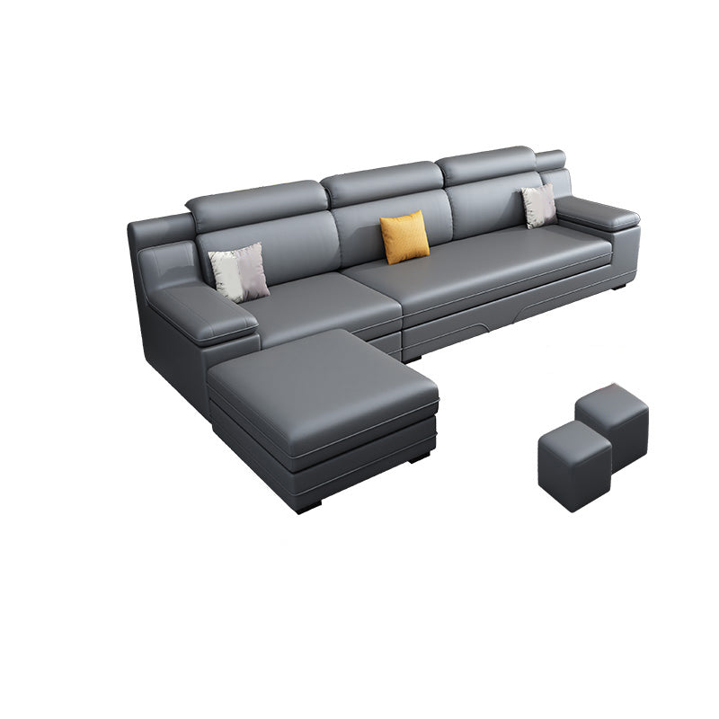 Contemporary Faux Leather and Cotton Blend Furniture Sectionals