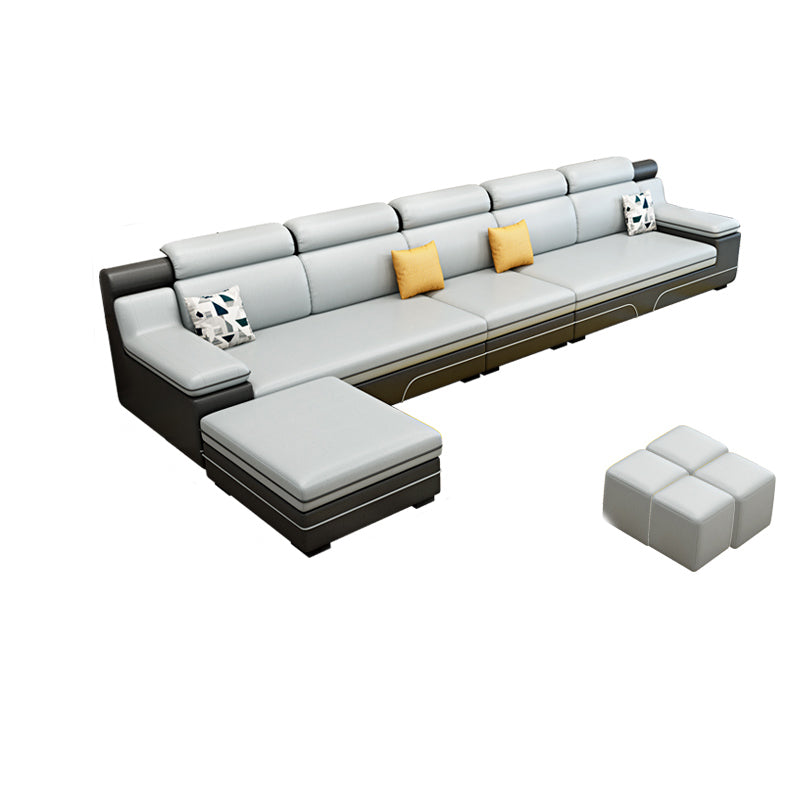 Contemporary Faux Leather and Cotton Blend Furniture Sectionals