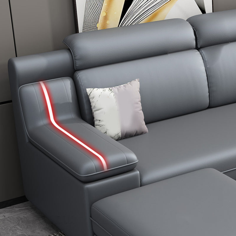 Contemporary Faux Leather and Cotton Blend Furniture Sectionals