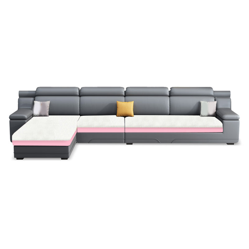 Contemporary Faux Leather and Cotton Blend Furniture Sectionals