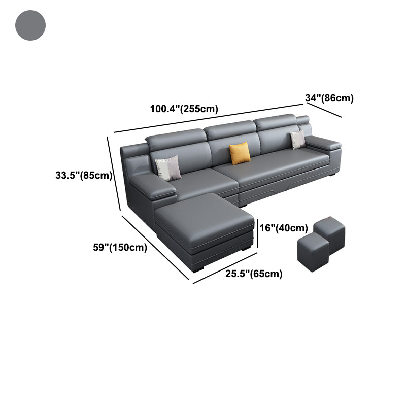 Contemporary Faux Leather and Cotton Blend Furniture Sectionals