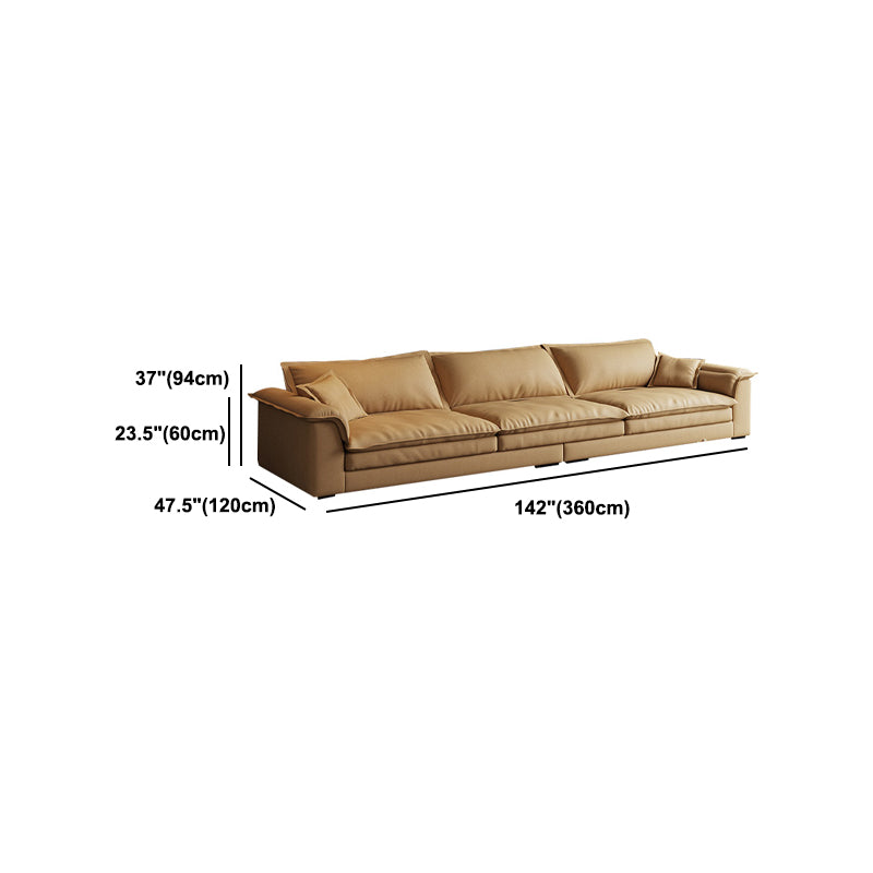 Contemporary Pillow Top Arm Stain-Resistant Furniture Sectionals in Brown