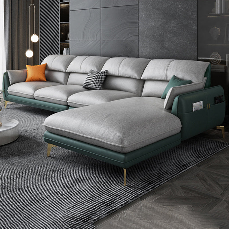 Scandinavian Pillow Wop Arm Sectional with Storage for Living Room