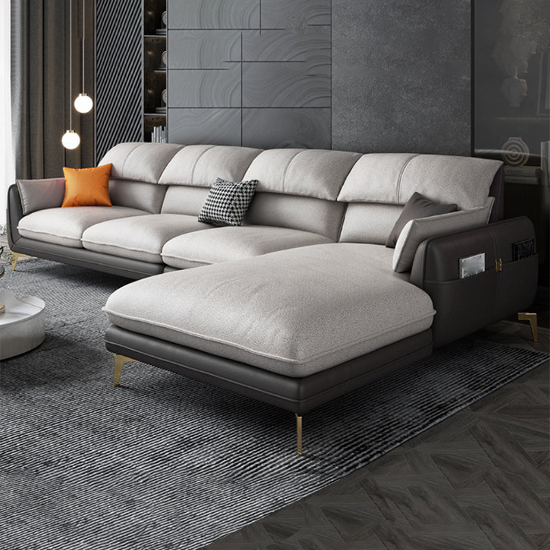 Scandinavian Pillow Wop Arm Sectional with Storage for Living Room