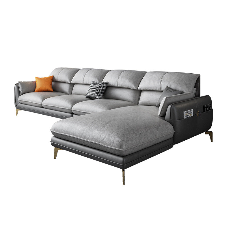 Scandinavian Pillow Wop Arm Sectional with Storage for Living Room