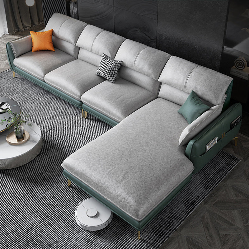 Scandinavian Pillow Wop Arm Sectional with Storage for Living Room