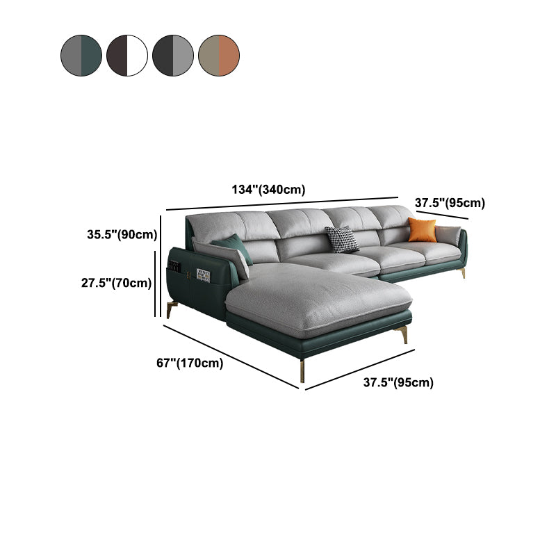 Scandinavian Pillow Wop Arm Sectional with Storage for Living Room