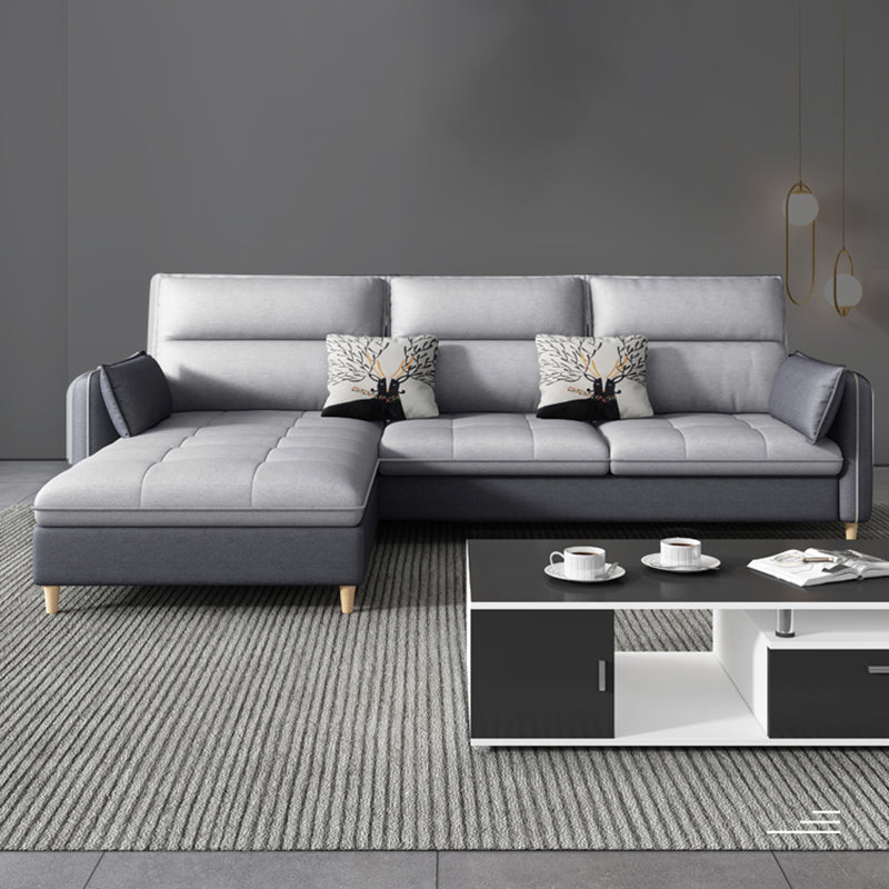 Reversible Modular Sofa with Pillow Top Arm and Storage for Apartment
