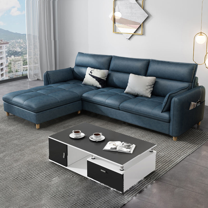 Reversible Modular Sofa with Pillow Top Arm and Storage for Apartment