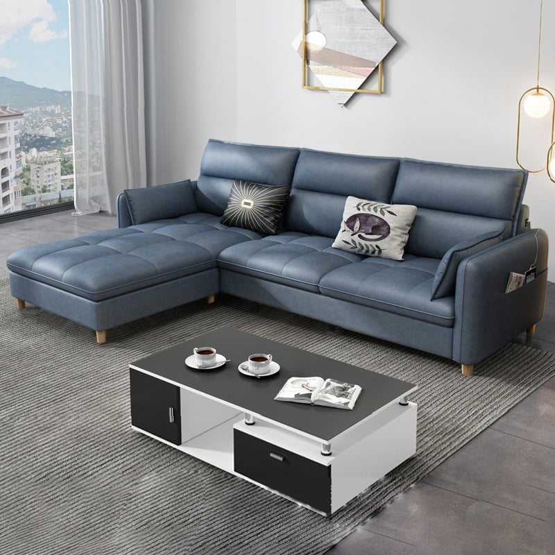 Reversible Modular Sofa with Pillow Top Arm and Storage for Apartment