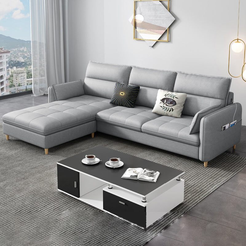 Reversible Modular Sofa with Pillow Top Arm and Storage for Apartment