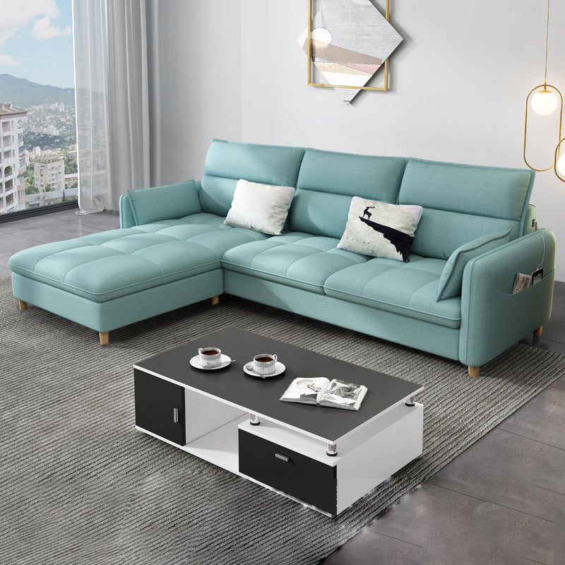 Reversible Modular Sofa with Pillow Top Arm and Storage for Apartment