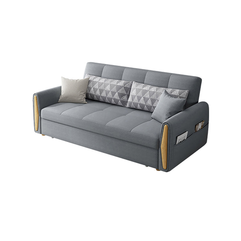 Square Arm Light-grey Contemporary Cotton Blend Sofa & Chaise for Living Room
