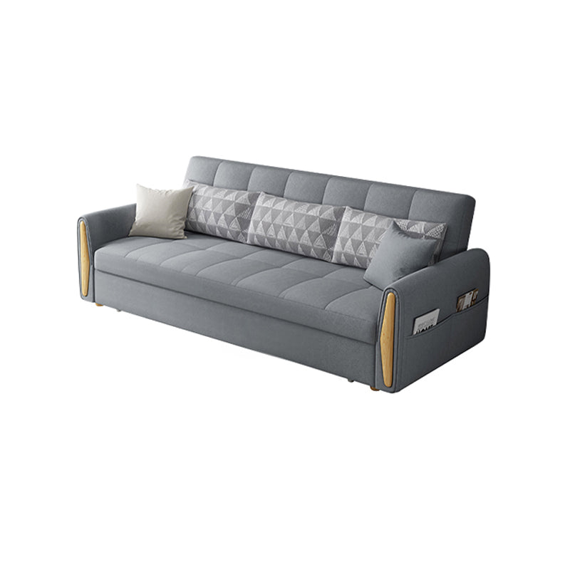 Square Arm Light-grey Contemporary Cotton Blend Sofa & Chaise for Living Room