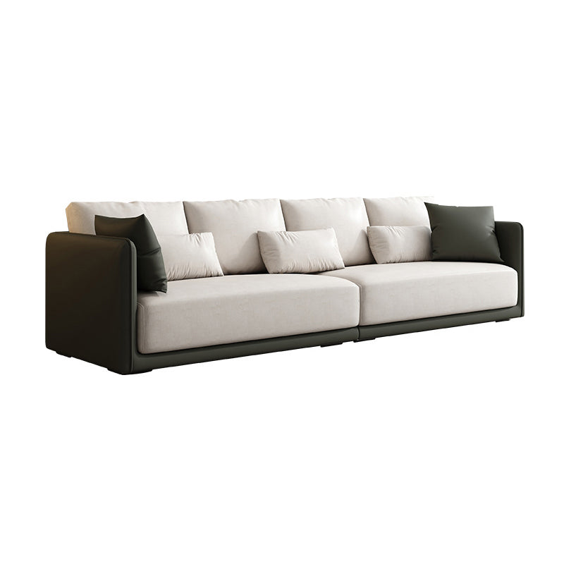 Leather White Sofa with Back Pillows candinavian Sofa for Living room