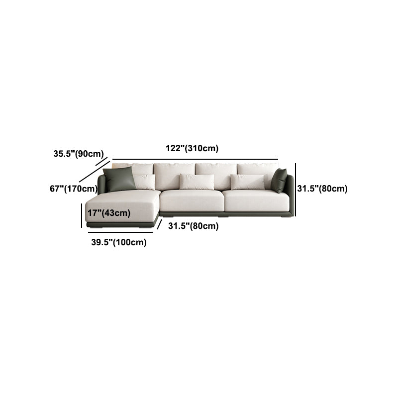 Leather White Sofa with Back Pillows candinavian Sofa for Living room