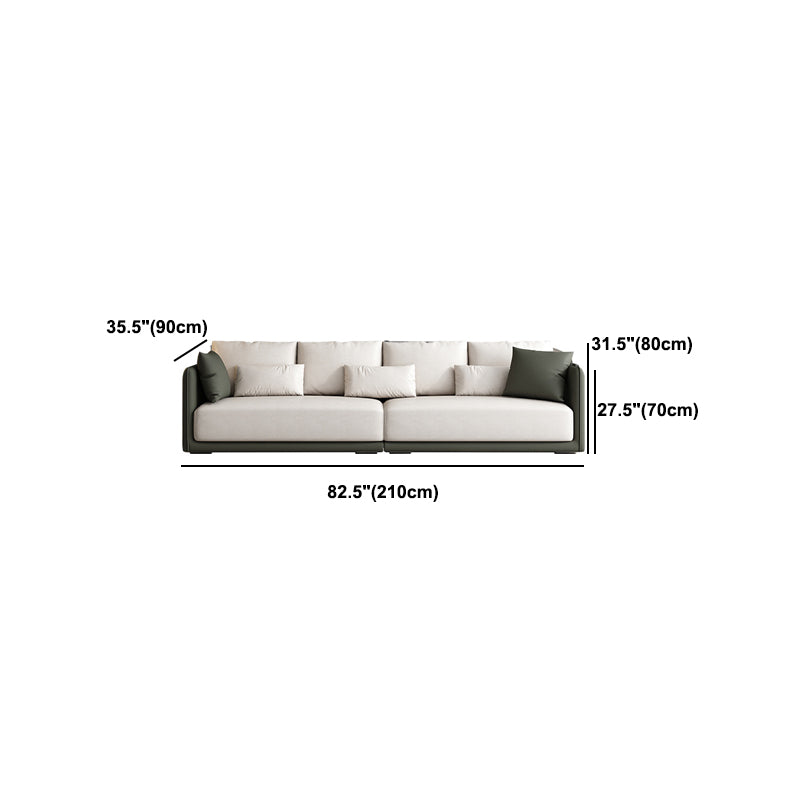 Leather White Sofa with Back Pillows candinavian Sofa for Living room