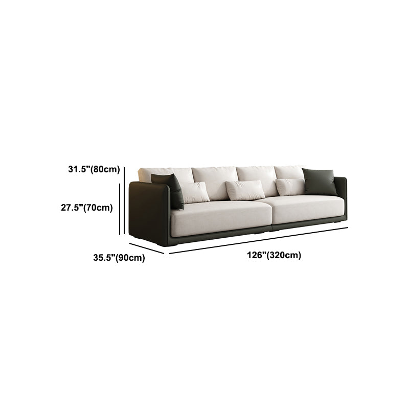 Leather White Sofa with Back Pillows candinavian Sofa for Living room