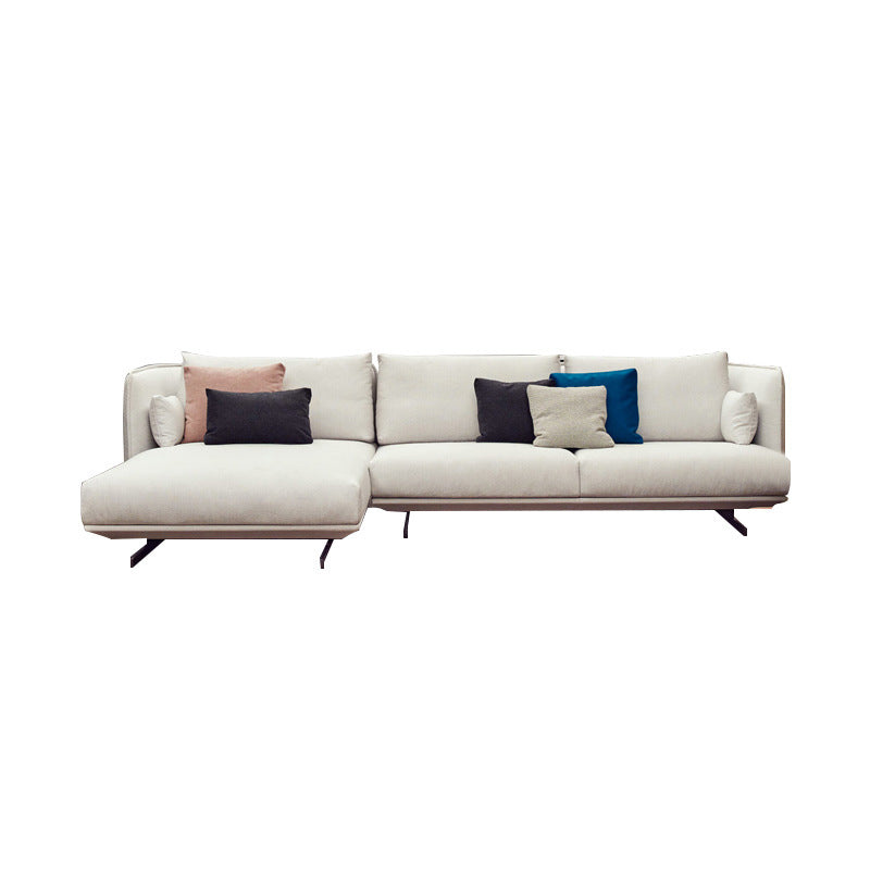 Beige Scandinavian Sofa/sectional with Square Arm for Apartment