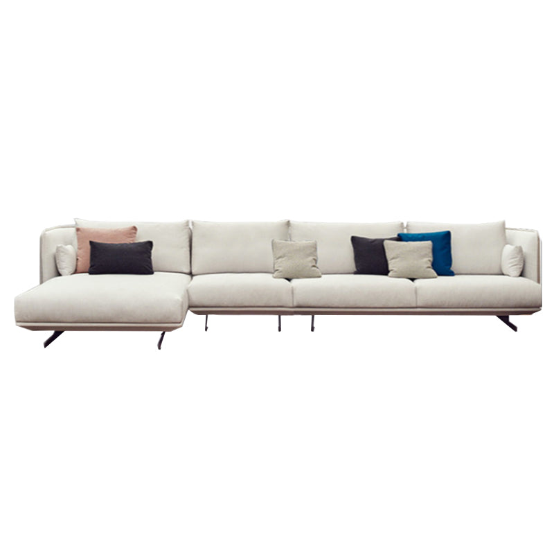 Beige Scandinavian Sofa/sectional with Square Arm for Apartment