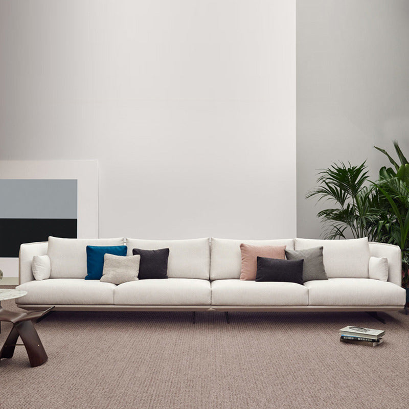 Beige Scandinavian Sofa/sectional with Square Arm for Apartment