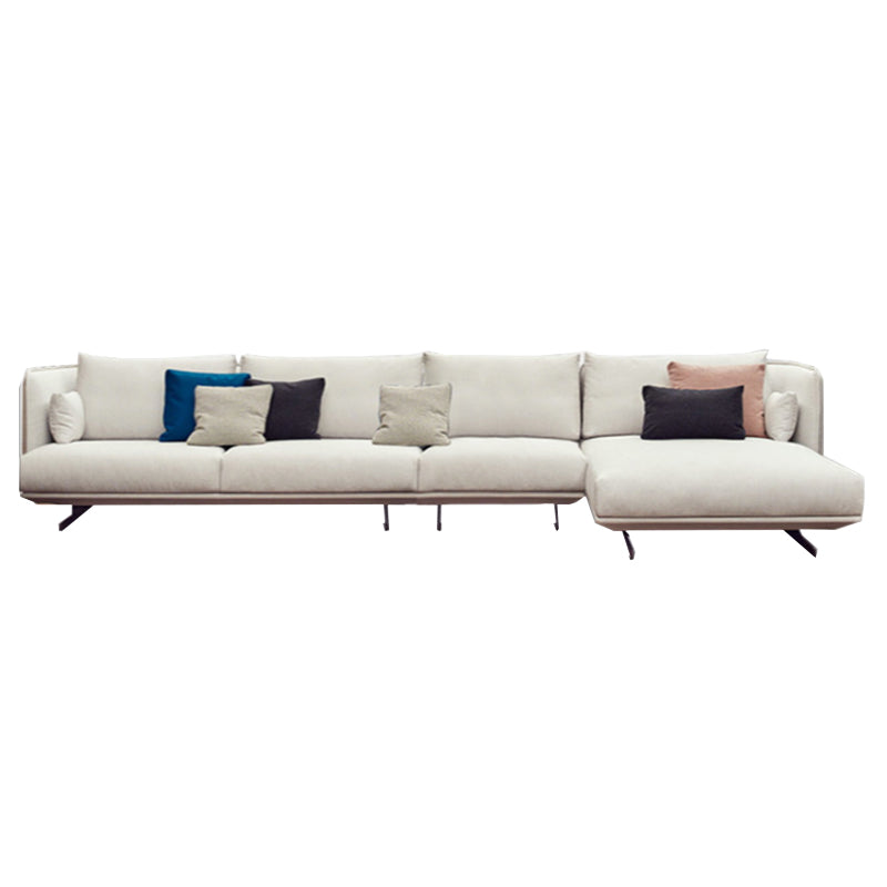 Beige Scandinavian Sofa/sectional with Square Arm for Apartment