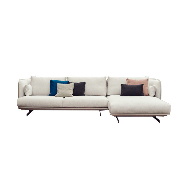 Beige Scandinavian Sofa/sectional with Square Arm for Apartment