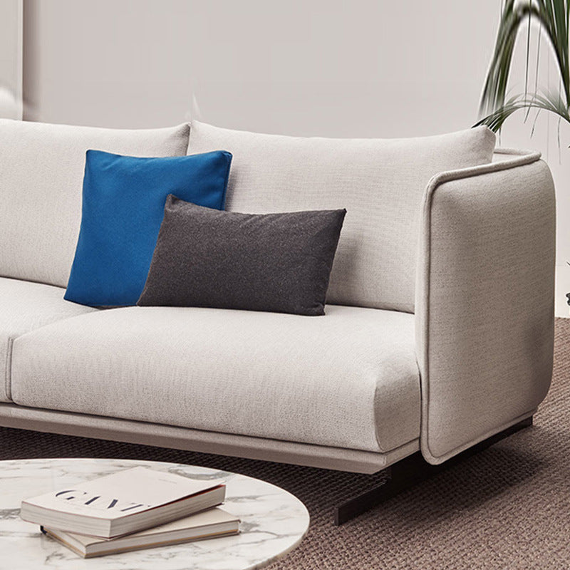 Beige Scandinavian Sofa/sectional with Square Arm for Apartment