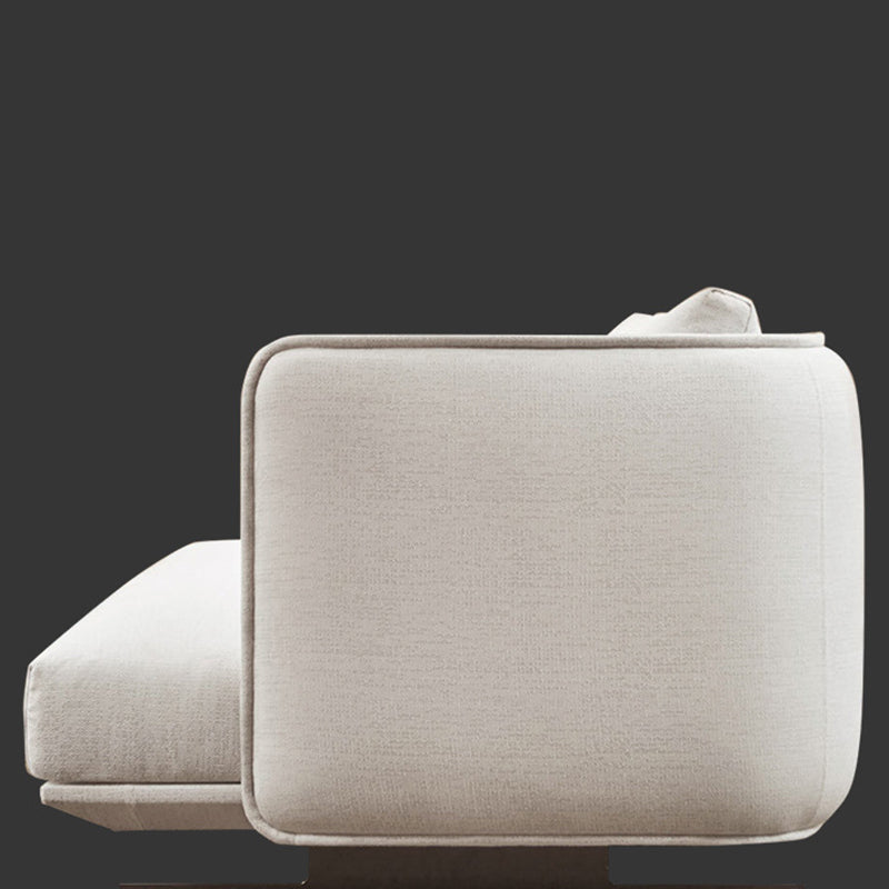 Beige Scandinavian Sofa/sectional with Square Arm for Apartment