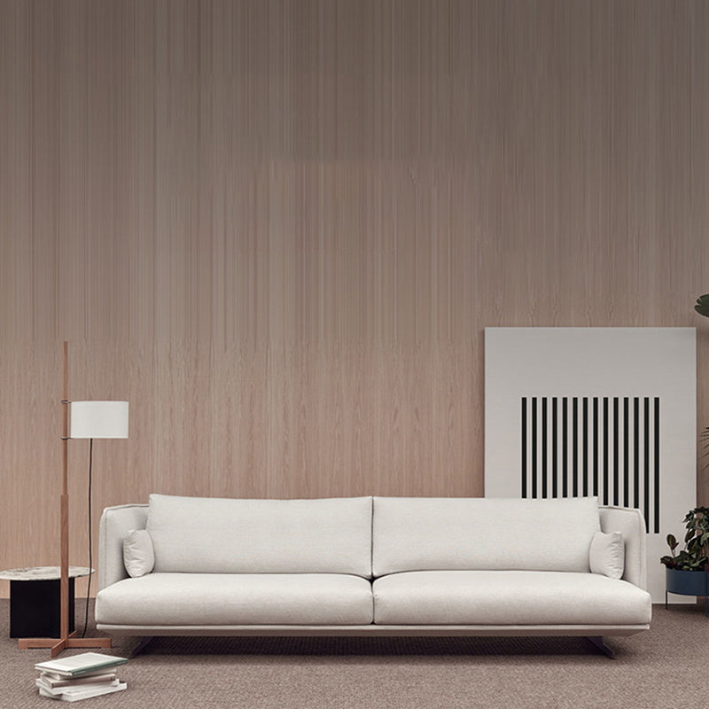 Beige Scandinavian Sofa/sectional with Square Arm for Apartment