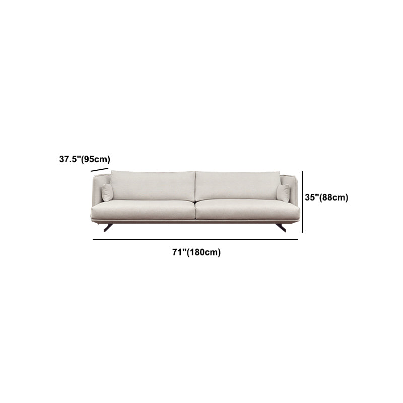 Beige Scandinavian Sofa/sectional with Square Arm for Apartment