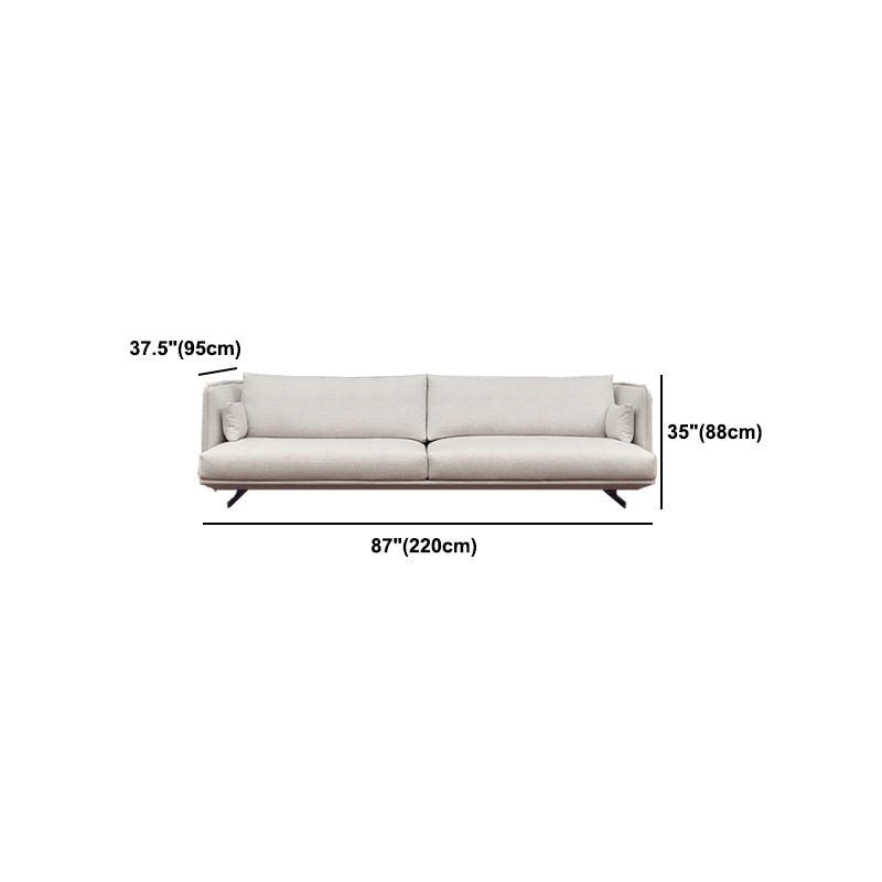Beige Scandinavian Sofa/sectional with Square Arm for Apartment