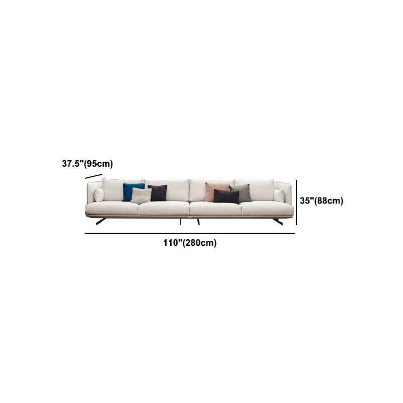 Beige Scandinavian Sofa/sectional with Square Arm for Apartment