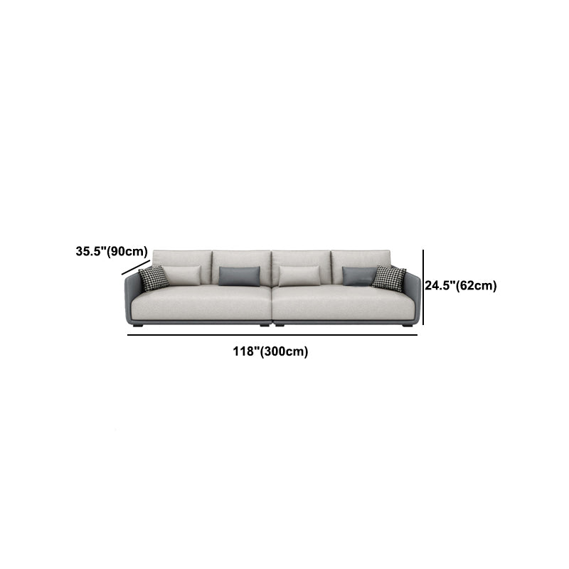 Faux Leather Sectional/Sofa with Pillow Back and Square Arms
