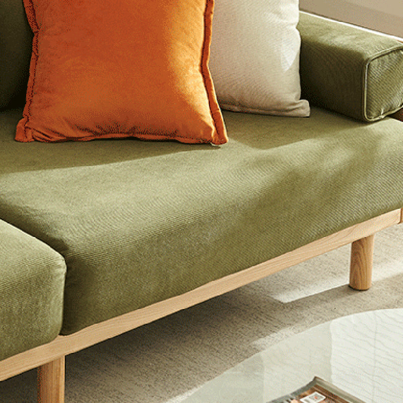 Stationary Slipcovered 3-seater Square Arm Pillows Modern Sofa